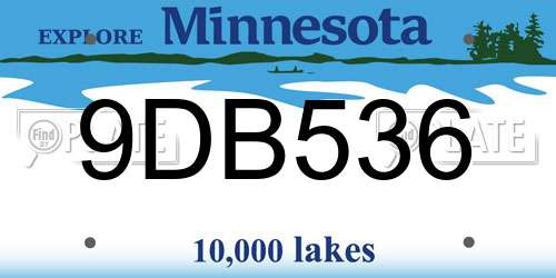 9DB536 Minnesota License Plate