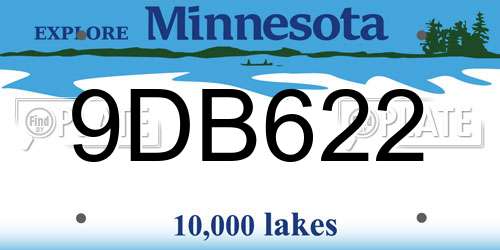 9DB622 Minnesota License Plate