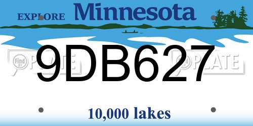 9DB627 Minnesota License Plate