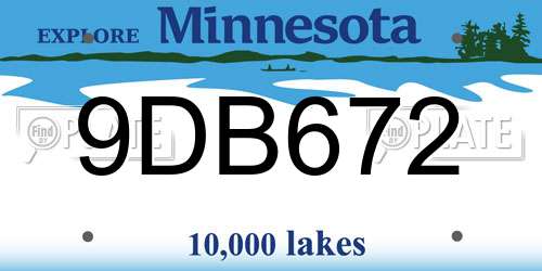 9DB672 Minnesota License Plate