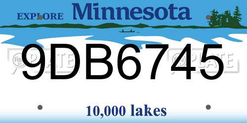 9DB6745 Minnesota License Plate