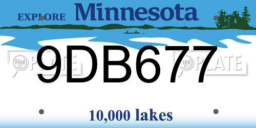 9DB677 Minnesota License Plate
