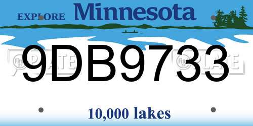 9DB9733 Minnesota License Plate
