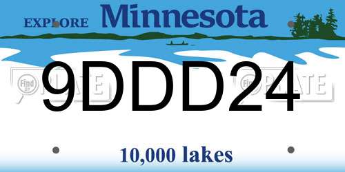 9DDD24 Minnesota License Plate