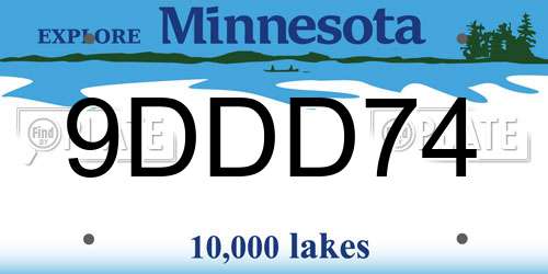 9DDD74 Minnesota License Plate