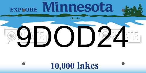 9DOD24 Minnesota License Plate
