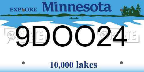 9DOO24 Minnesota License Plate
