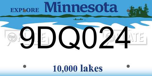 9DQ024 Minnesota License Plate