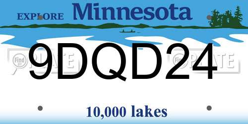 9DQD24 Minnesota License Plate