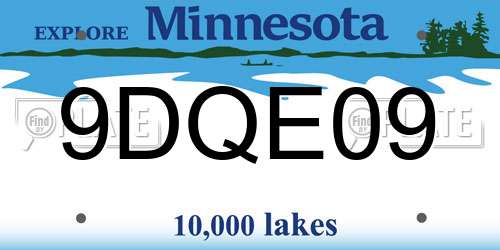 9DQE09 Minnesota License Plate