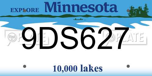 9DS627 Minnesota License Plate