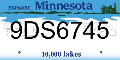 9DS6745 Minnesota License Plate
