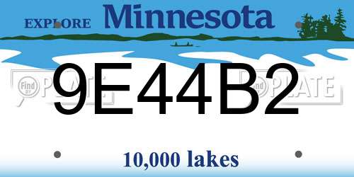 9E44B2 Minnesota License Plate
