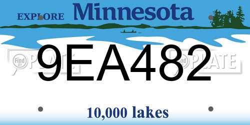 9EA482 Minnesota License Plate