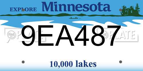 9EA487 Minnesota License Plate