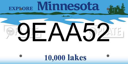 9EAA52 Minnesota License Plate