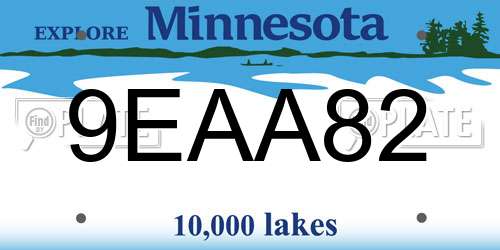 9EAA82 Minnesota License Plate