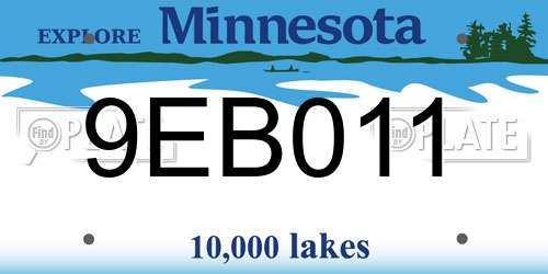 9EB011 Minnesota License Plate