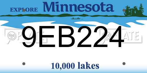 9EB224 Minnesota License Plate