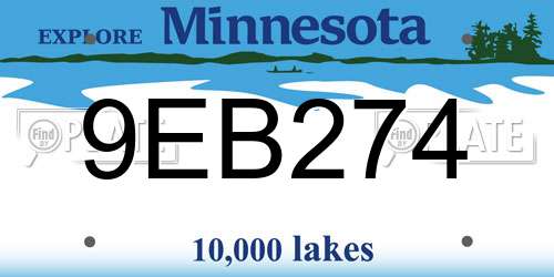 9EB274 Minnesota License Plate