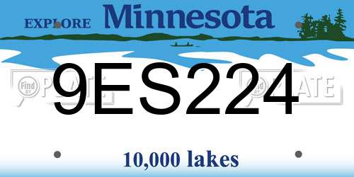 9ES224 Minnesota License Plate