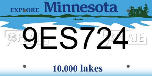 9ES724 Minnesota License Plate