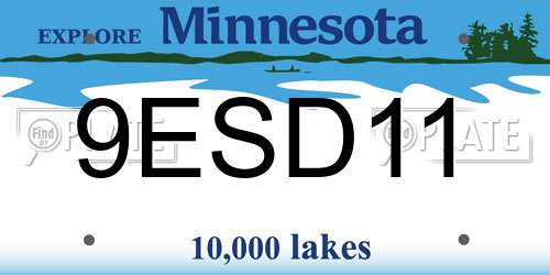 9ESD11 Minnesota License Plate