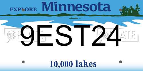 9EST24 Minnesota License Plate