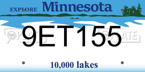 9ET155 Minnesota License Plate