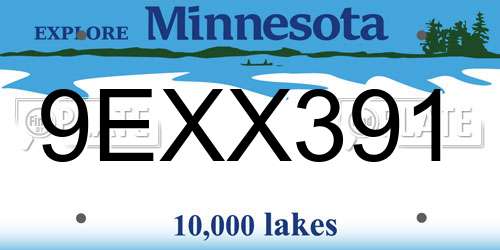 9EXX391 Minnesota License Plate