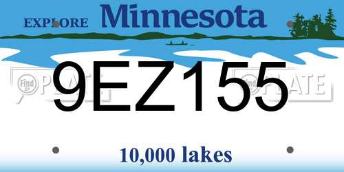 9EZ155 Minnesota License Plate