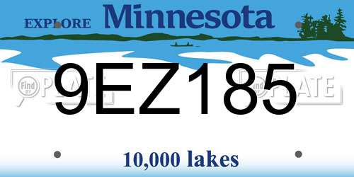 9EZ185 Minnesota License Plate