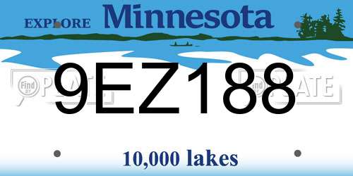 9EZ188 Minnesota License Plate