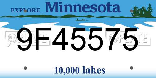 9F45575 Minnesota License Plate