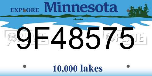 9F48575 Minnesota License Plate
