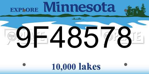 9F48578 Minnesota License Plate