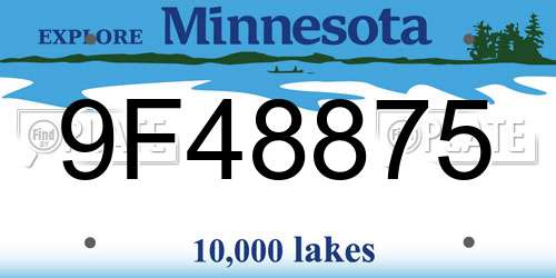 9F48875 Minnesota License Plate