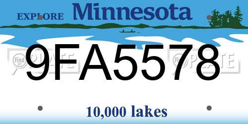 9FA5578 Minnesota License Plate