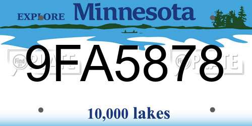 9FA5878 Minnesota License Plate