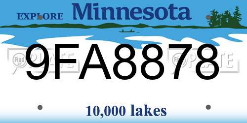 9FA8878 Minnesota License Plate