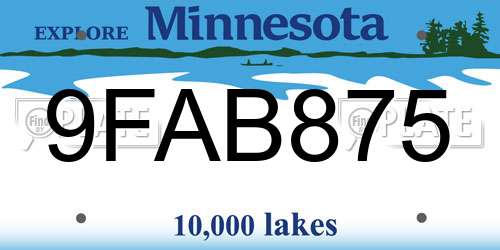 9FAB875 Minnesota License Plate