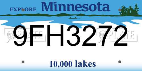 9FH3272 Minnesota License Plate