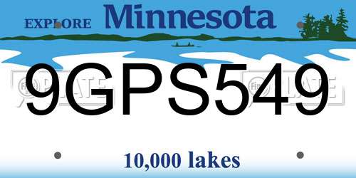 9GPS549 Minnesota License Plate