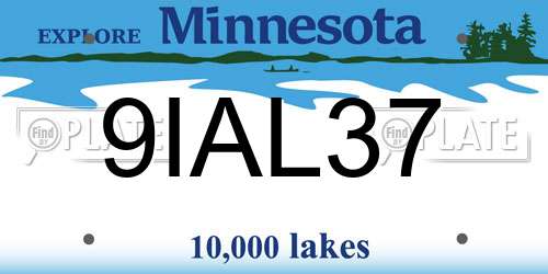9IAL37 Minnesota License Plate