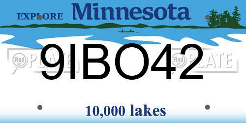 9IBO42 Minnesota License Plate
