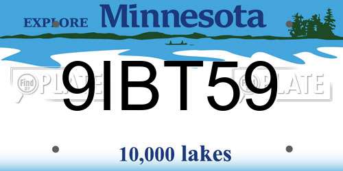9IBT59 Minnesota License Plate