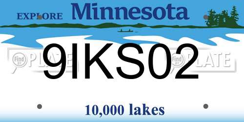 9IKS02 Minnesota License Plate