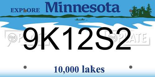 9K12S2 Minnesota License Plate