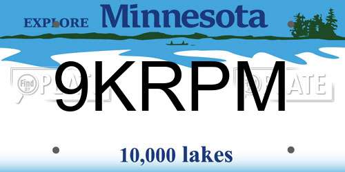 9KRPM Minnesota License Plate