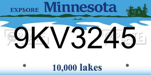 9KV3245 Minnesota License Plate